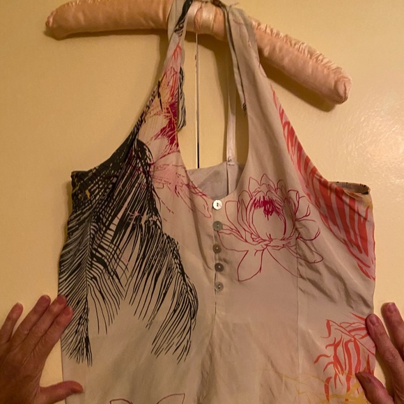 NICOLE MILLER COLLECTION SILK HALTER TOP - Picture 3 of 4